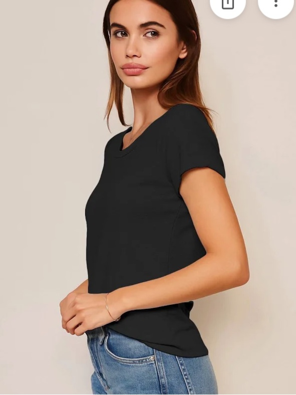 Sundry Rolled Sleeve Tee Black Sz M Like New